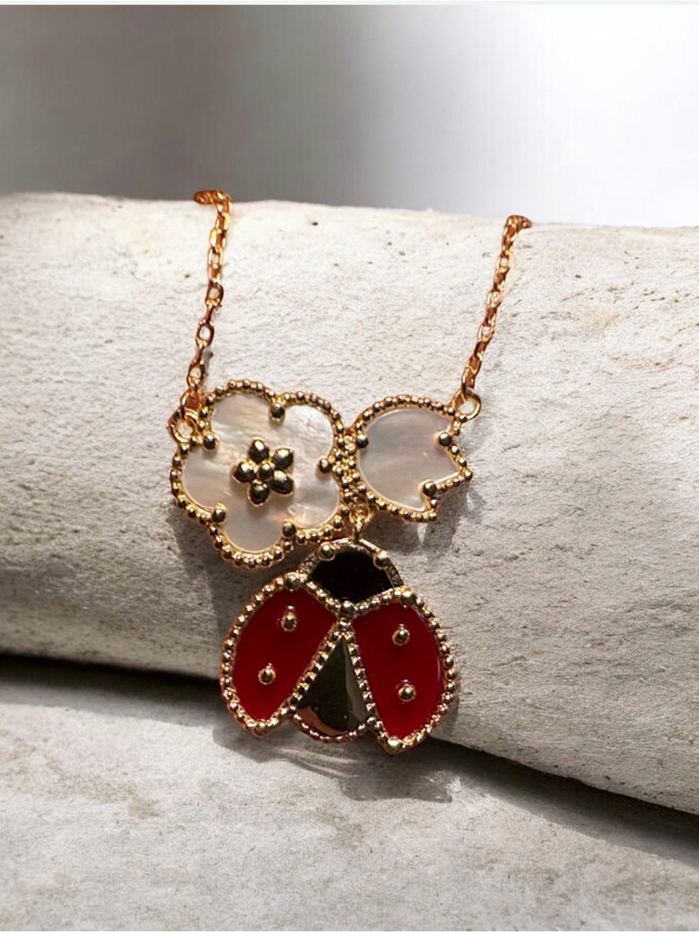 Ladybug Necklace&Earring Set - Picture 2 of 4